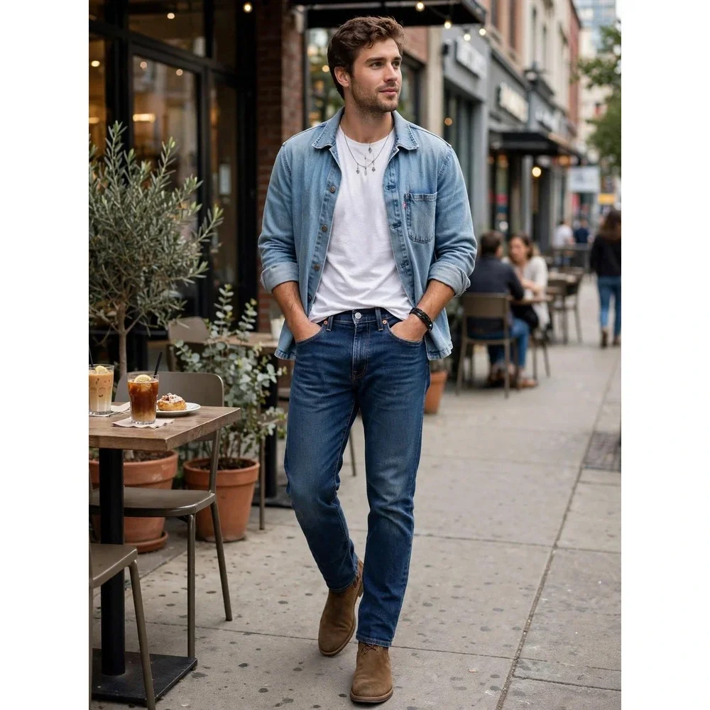 Levi's Mens 31x30 541 Athletic Taper Jeans Dark Wash Blue Denim Pants Rugged